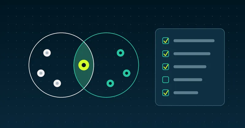Diagram of an in-house team and a nearshore team overlapping in shared working hours, next to a partner selection checklist